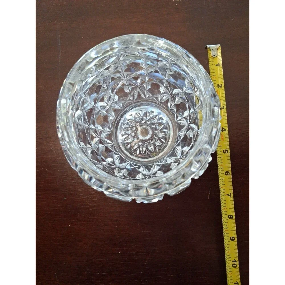 Clear Lead Hand cut Crystal Rose Bowl/Vase/Votive Candle